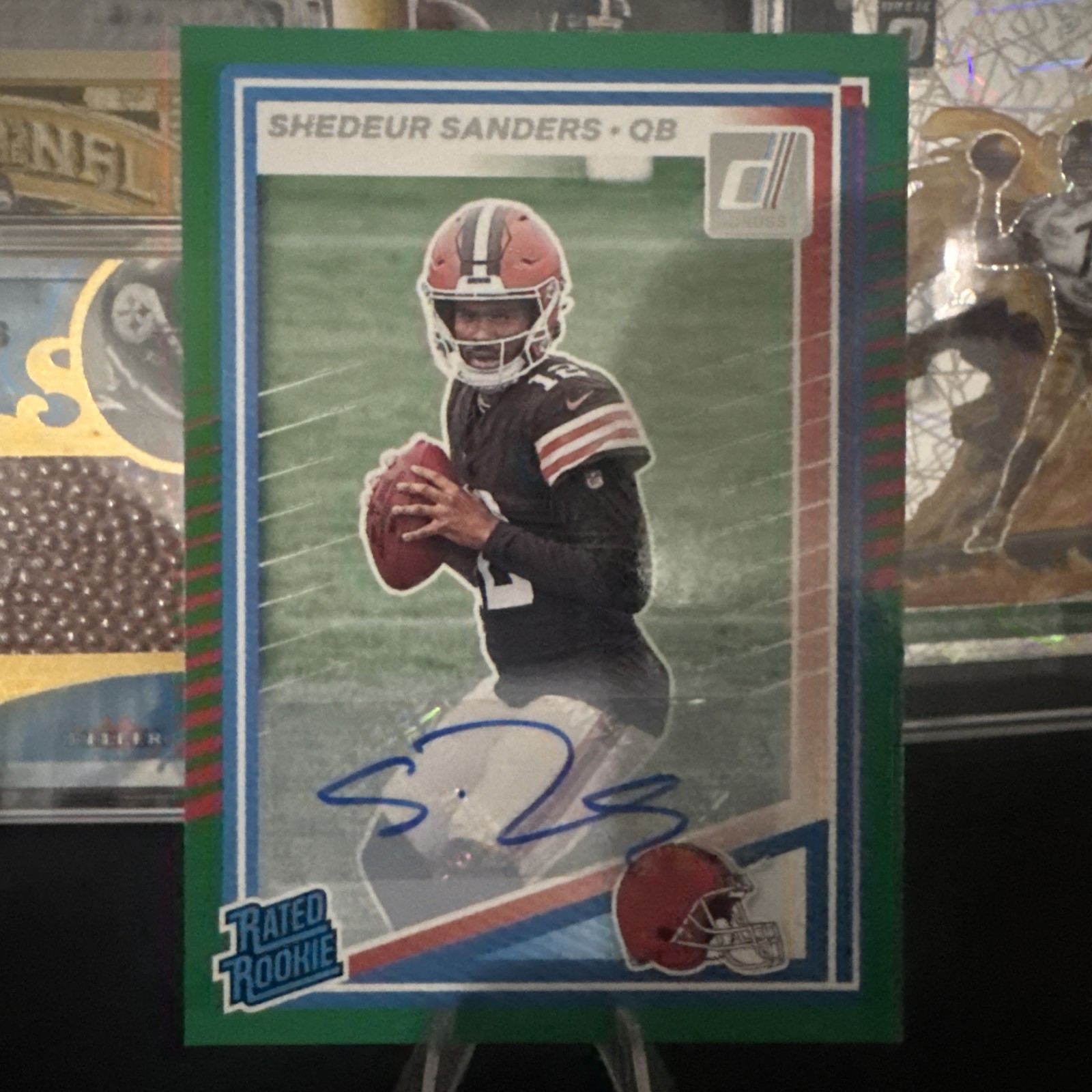 2025 Panini Donruss Shedeur Sanders Auto Green RC Cleveland Browns Rated Rookie