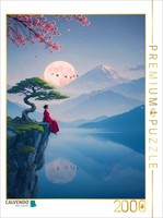 Calvendo Puzzle Woman In A Red Dress In Front Of A Distant Landscape | 2000 Piec