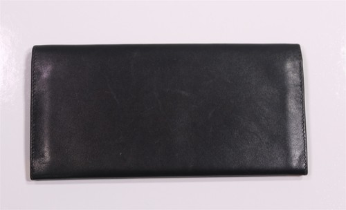 Cartera Dunhill Negra con Borde Dorado Larga Doble Plegable Para Hombre Hecha en Italia - Imagen 4 de 8