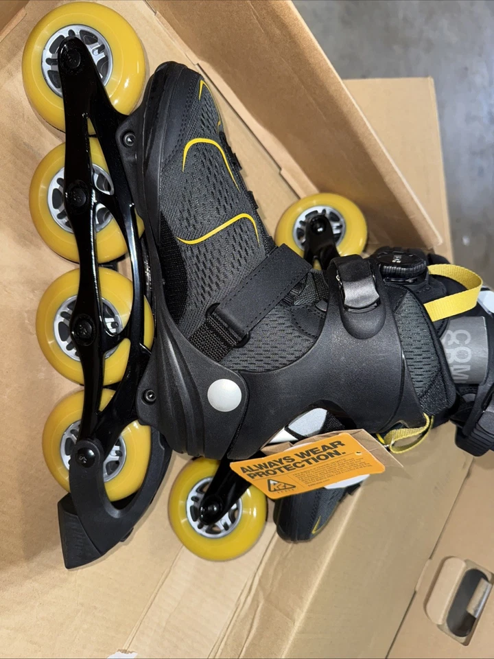 K2 Skate F.I.T. 90 BOA Men's Inline Skates, Gray/Mustard, M12 - Image 4 of 4