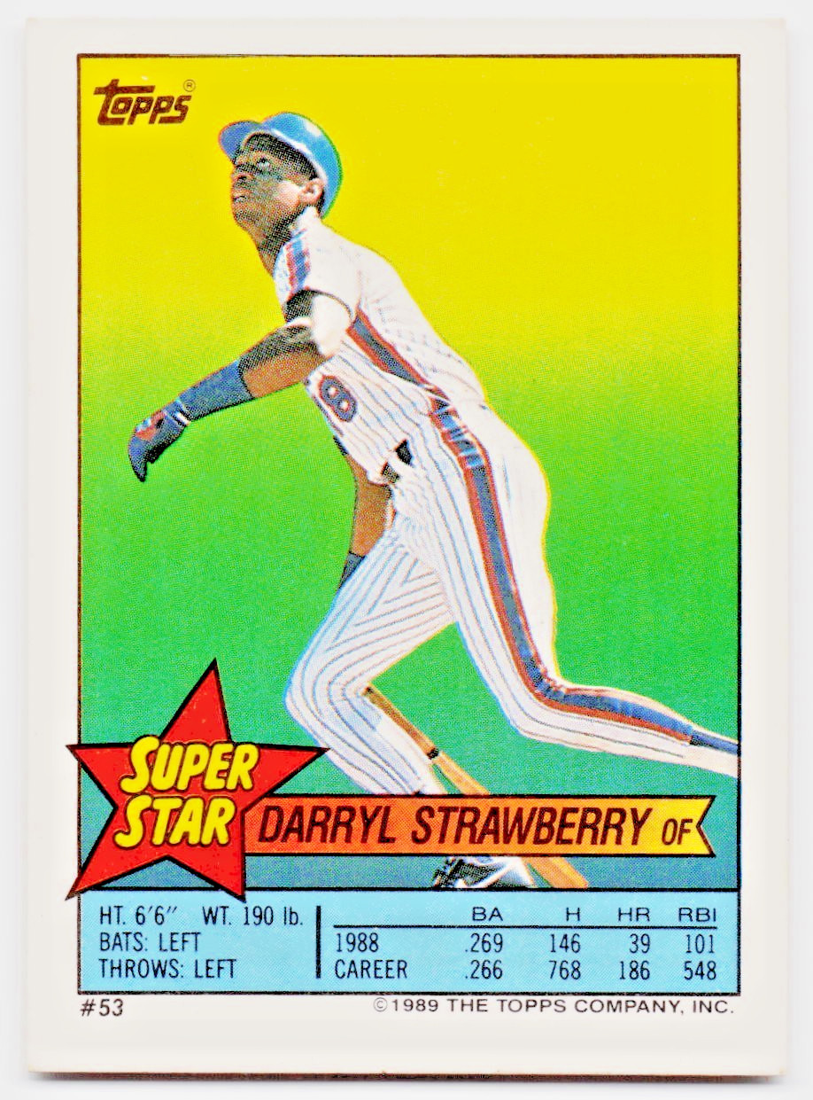 1989 Topps Stickers #53 Darryl Strawberry  & Robin Yount #21 Super Star Backs