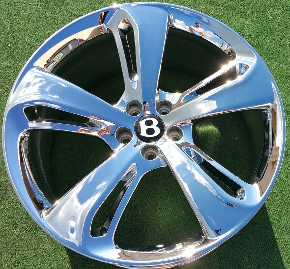 4 NEW Factory Bentley Speed 21 Wheels Chrome OEM Forged Continental Flying Spur