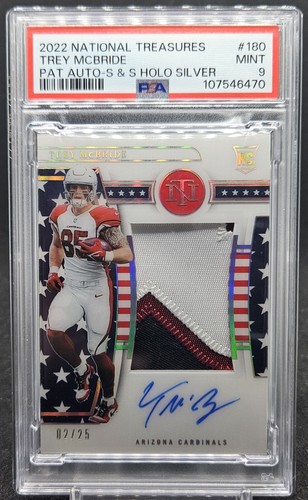 2022 Panini National Treasures TREY MCBRIDE Rookie Patch Auto #/25 RPA PSA 9 RC