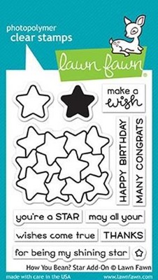 Lawn Fawn, clear stamp, how you bean? star add-on