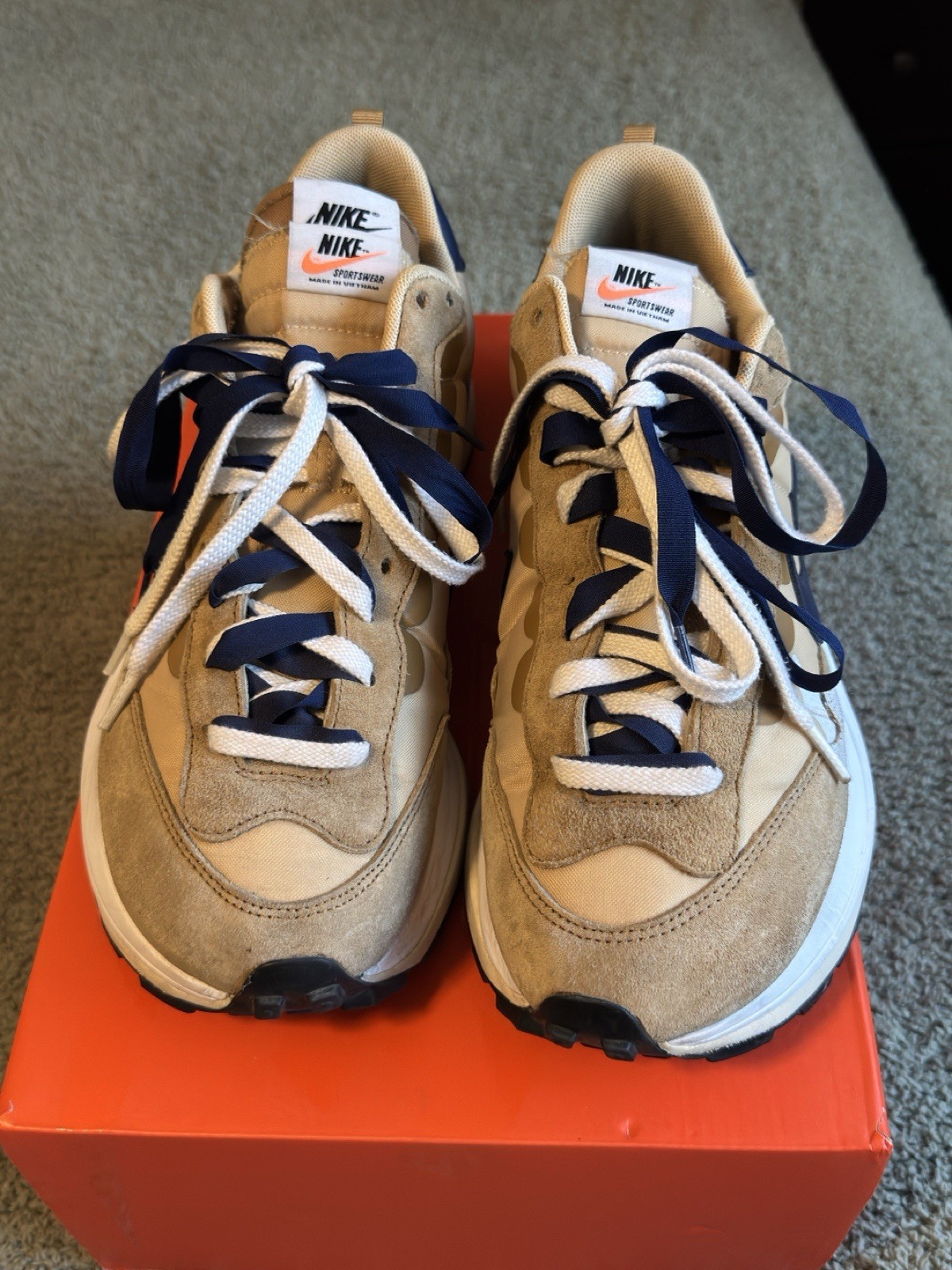 Sacai x Nike VaporWaffle Tan Navy taglia 11