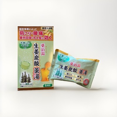Japanese Onsen Carbonated Bath Tablets Ginger Extract Forest Scent Medicated