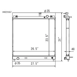 For Nissan Titan 04-15 Koyorad 1.9" Hyper Core Series Aluminum Racing Radiator - Изображение 2 из 2