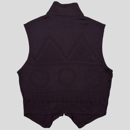 Gianni Versace 80’s Wool Geometric Pattern Cardigan Vest S/M - Bild 3 von 6