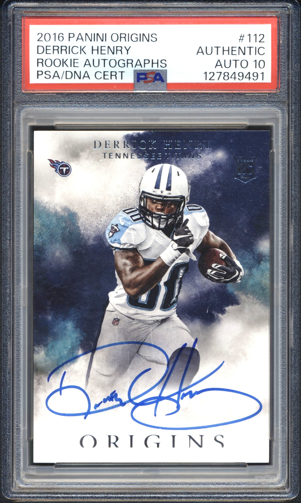 Derrick Henry 2016 Panini Origins Football RC Rookie Autographs #112 PSA/DNA 10