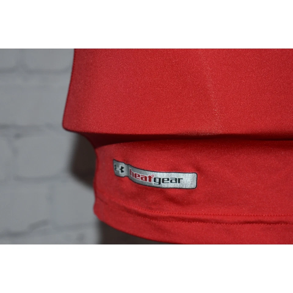 Camisa Under Armour Para Hombre Talla Mediana Compresión Gimnasio Rendimiento HeatGear Roja Foto 4 de 4