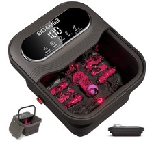 Collapsible Foot Spa with Heat, Bubble and Temp Control, Foot Bath Massager