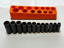 Snap-On Tools USA 12pc Metric 8mm-19mm Deep Impact Socket Set - 3/8