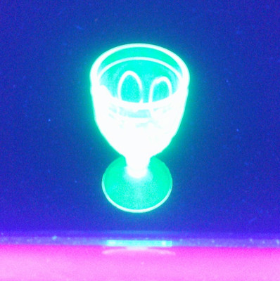 Uranium, Mirror and Fan, US Glass, #5601, Green, Wine, Glows, EAPG, USA, ExCd