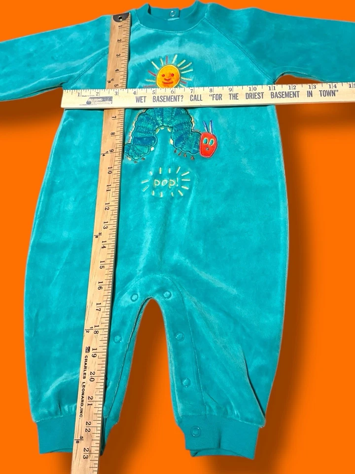 Vintage Carters Eric Carle The Very Hungry Caterpillar Green Sleeper 9-12m - Image 3 of 4