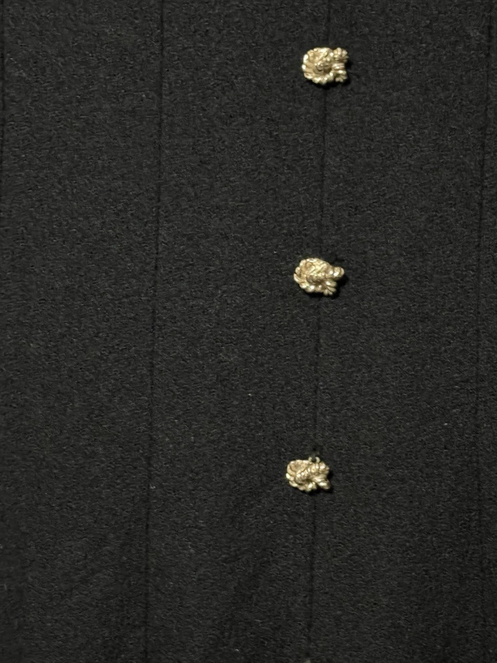 Vestido de Lana Negro Charles Glueck Vintage Halloween Ajustado Estilo Retro 6 Foto 2 de 4