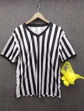 Mens Referee L Costume Halloween s Striped Shirt Yellow Flag Marker