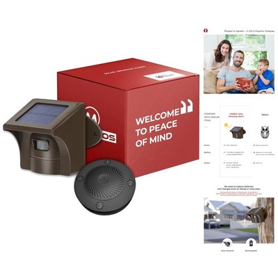 Expandable Driveway Alarm - Solar Wireless Motion Detector with Chime Options