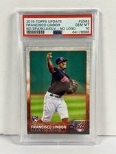 2015 Topps Update  Francisco Lindor RC #US82 No Sparkle No Logo SP PSA 10 POP 34