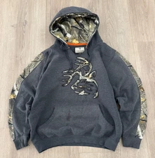 vintage Y2K Woodland Camo Pullover Hoodie sz M Legendary Realtree 2000s Vtg