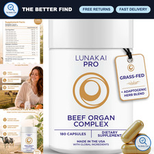 Beef Organ Supplement for Women - 3000mg, 180 Capsules, USA Made, Nutrient-Rich