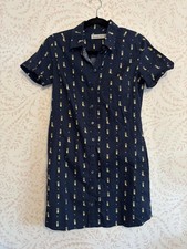 Abercrombie & Fitch Navy Blue Pineapple Print Shirt Dres