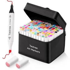 Taotree Alcohol Markers 121 Colors Dual Tips Art Markers Sketch Pens Set, Art