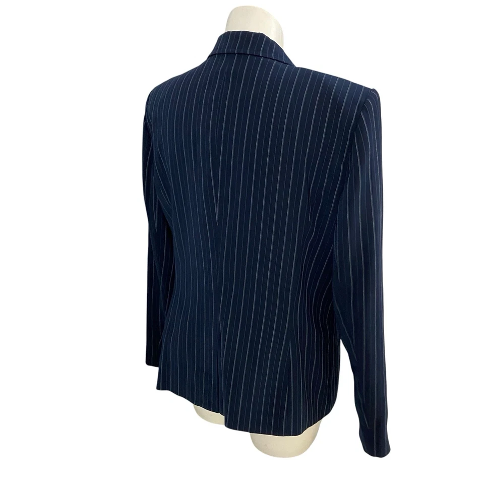 East 5th Blazer Womens 20T Blue Pinstripe Jacket Career Professional Work Office - Image 2 of 4