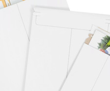 100 Pack Self-Seal White Stay Flat Mailers, 9.75 x 12.25 Inches Protect Photos