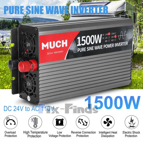 Inversor de onda sinusoidal pura 1500/2000/3000/4000 W alimentación continua DC24V a 110 VCA LCD - Imagen 22 de 44
