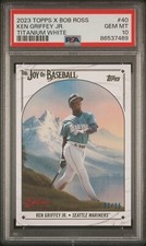 2023 Topps x Bob Ross: The Joy of Baseball Ken Griffey Jr WHITE /35 PSA 10 POP 2
