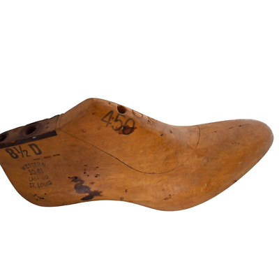 Vintage Wooden Shoe Mold 8 1/2 D Western Last Co St Louis