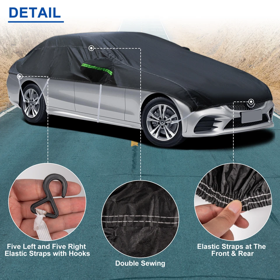 Cubierta de media carrocería impermeable PEVA suave a prueba de nieve cubierta anti-UV sedán SUV Foto 3 de 4