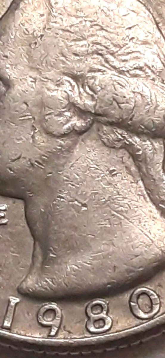 1980 P Washington Quarter Rare P filled RPM P Over P LIBERTY