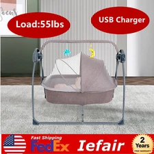 Electric Baby Rocking Bed Newborn Bassinet Automatic Crib Infant Bedside Sleeper