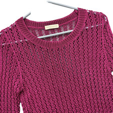 Roberto Collina Sweater Womens S Long Sleeve Open Knit Purple Quiet Luxury NEW