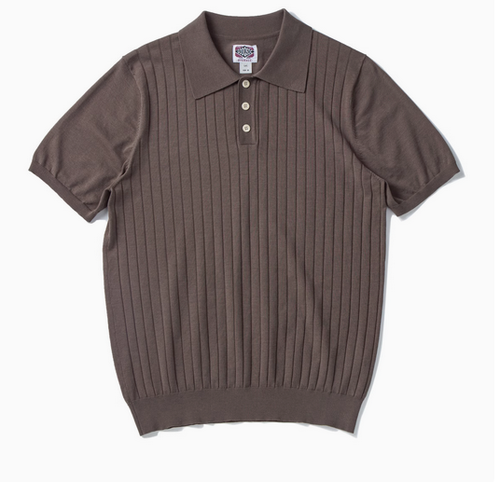 Camisa Tejida Vintage Moda Rayas Manga Corta Camisetas Hombres Camisa Suéter - Imagen 28 de 28