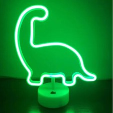 Neon Dinosaur Lamp LED Light - Bright LED Dino Night Light for Kids and Unique R