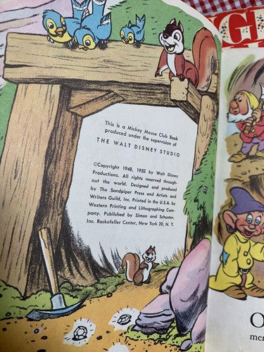 Seven Dwarfs Find A House, A Mickey Mouse Club Book,1952(VINTAGE Walt Disney; Ch - Picture 4 of 4