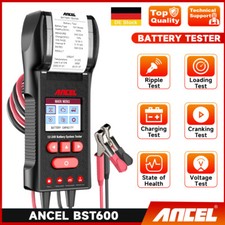 ANCEL BST600 12V/24V Batterietester Profi Batterieprüfer mit Eingebaut Drucker 