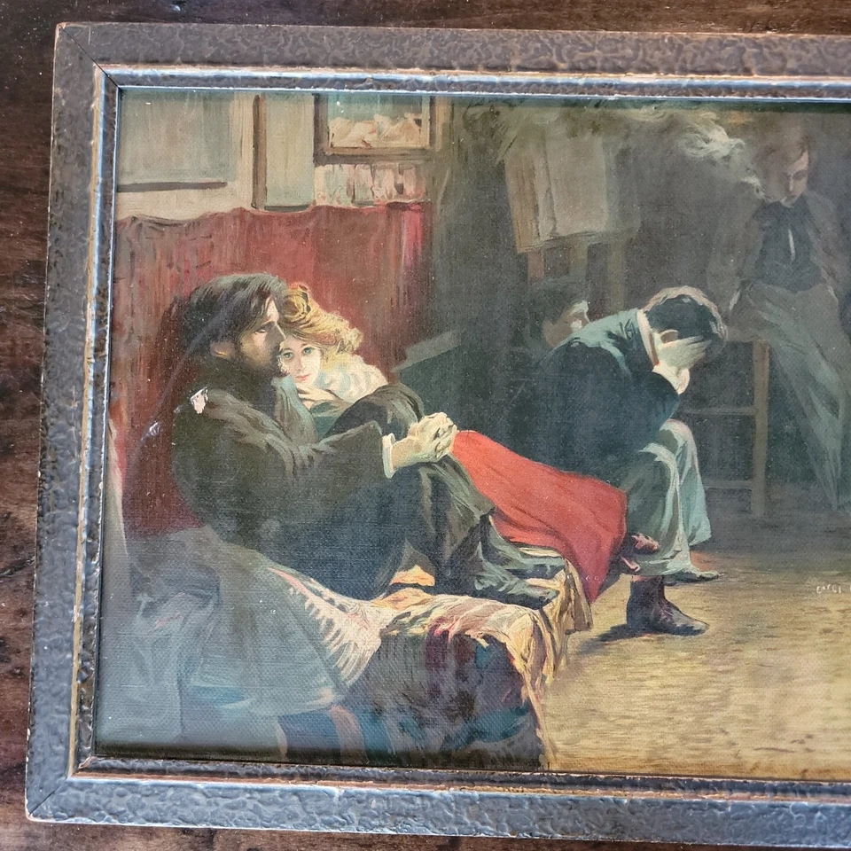 Antique LIONELLO BALESTRIERI Beethoven Frame Colored on board lithograph ? print - Image 3 of 4