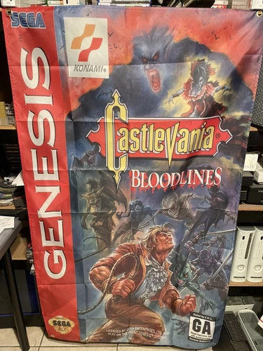 Castlevania Bloodlines 5ft Flag Sega Genesis 1994 Banner Poster Konami