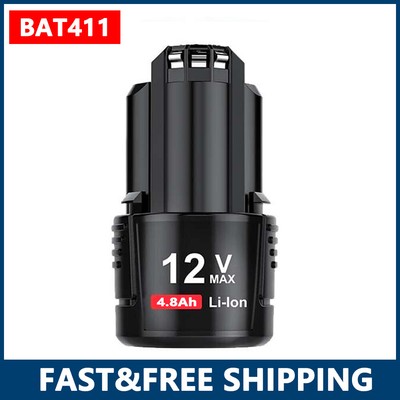 12V 4.8Ah For Bosch Max Lithium Ion 12Volt Battery BAT411A BAT420 BAT411 GDR GSB