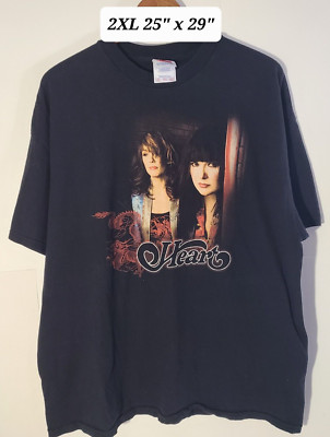 Vintage Y2K 2003 Heart Alive In America Tour 2-Sided 2XL Black T-Shirt