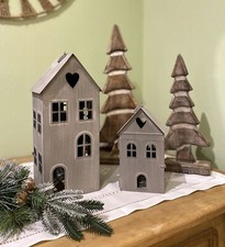 Laterne Lichterhaus Windlicht Häuschen Haus Deko Vintage Landhaus Weihnachten