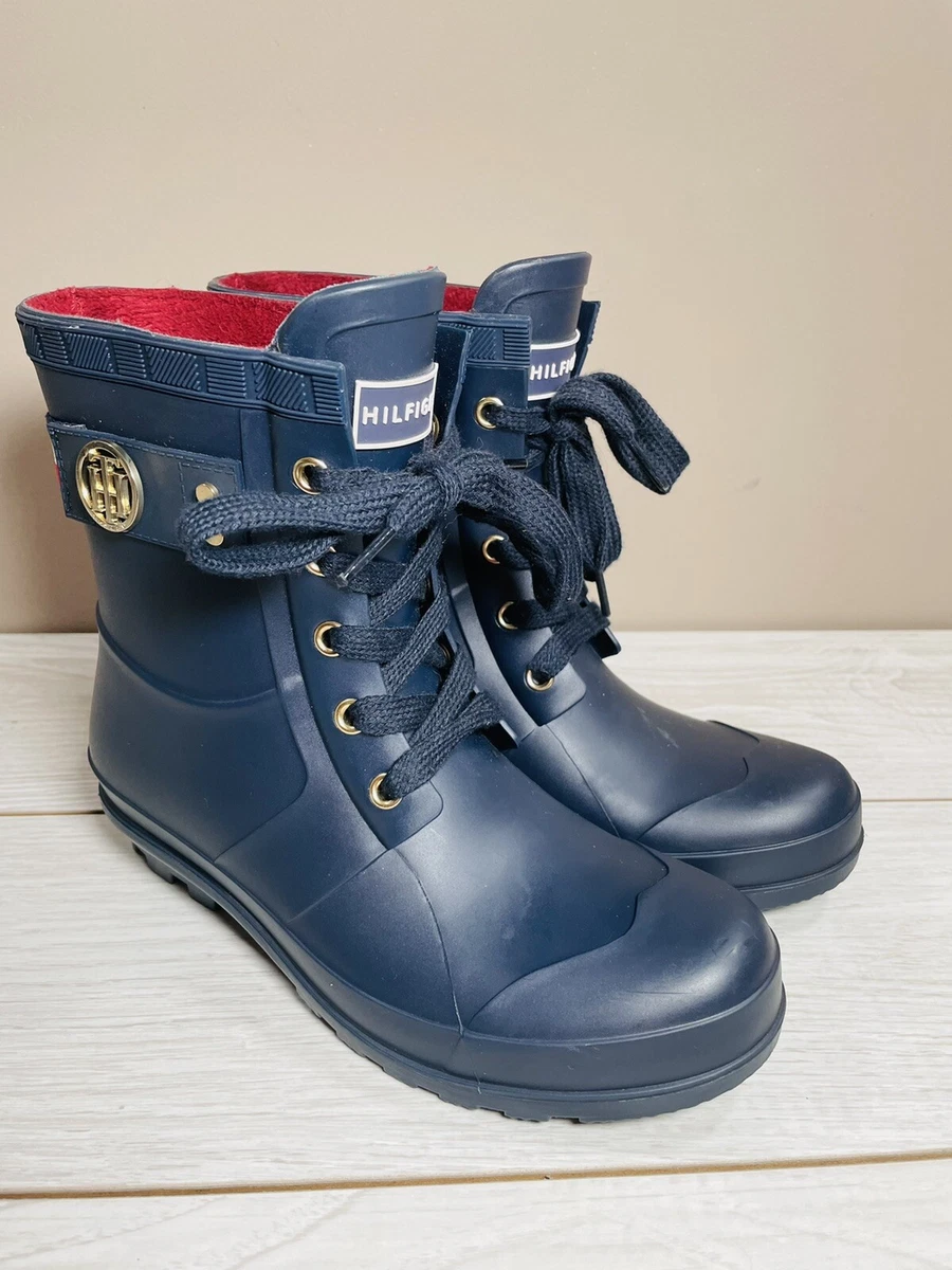 forfatter Oversigt Inhalere Tommy Hilfiger Rain Boots Blue Women&#039;s Size 6M | eBay