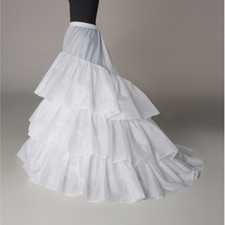 White 2-hoop Crinoline Bridal Wedding Trail Gown Slip Prom Underskirt Petticoat