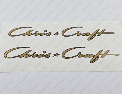 CHRIS CRAFT BOATS LOGO GOLD AUFKLEBER AUFKLEBER 26'' x 4,3'' 2 Stck.