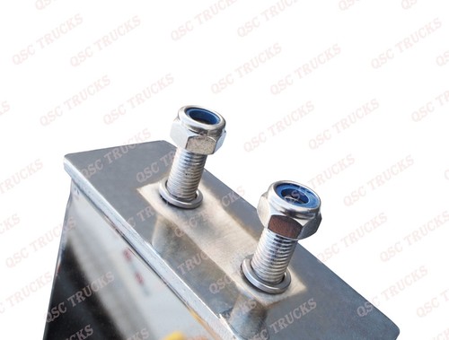 QSC 2.5" Stainless Steel Spring Loaded Mud Flap Hanger Pair + White 16 LED Light - Picture 4 of 10