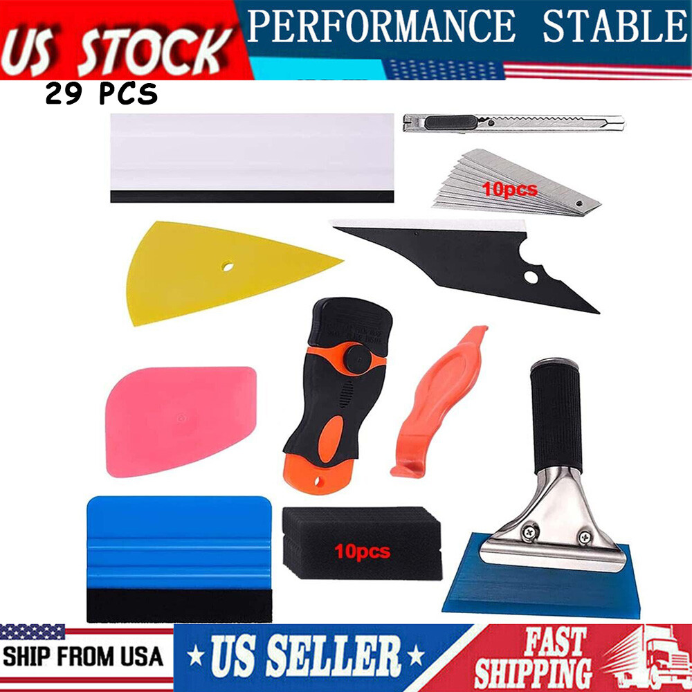29Pcs Car Window Tint Tools Kit Auto Film Tinting Scraper Squeegee Installation