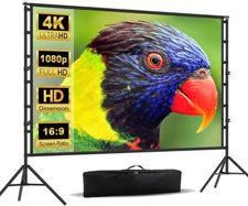 Projector Screen and Stand, 100"/120"/150 " projection Screen, With Portable Bag